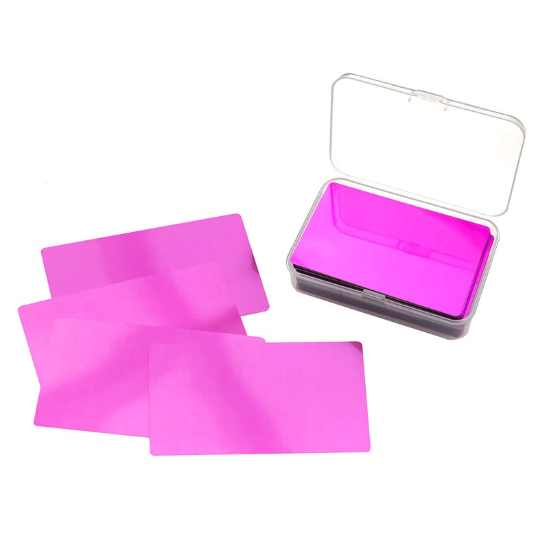 RXBC2011 بطاقات عمل معدنية فارغة RXBC2011 نقش بالليزر ألومنيوم بنفسجي عبوة من 100 - Image 1